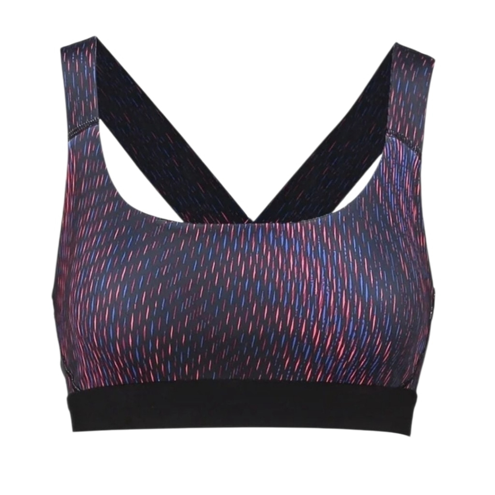 Ivy Park Black and Pink Strappy Sports Bra Large